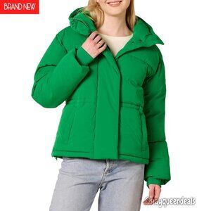 Women's Short Waisted Puffer Jacket Water-Resistant Polyester Quilted